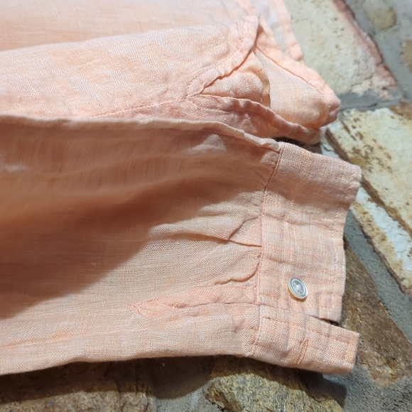 J. Jill Love Linen Button Down Shirt in Peach, size M - Picture 10 of 10